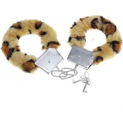 MENOTTES A FOURRURE LEOPARD